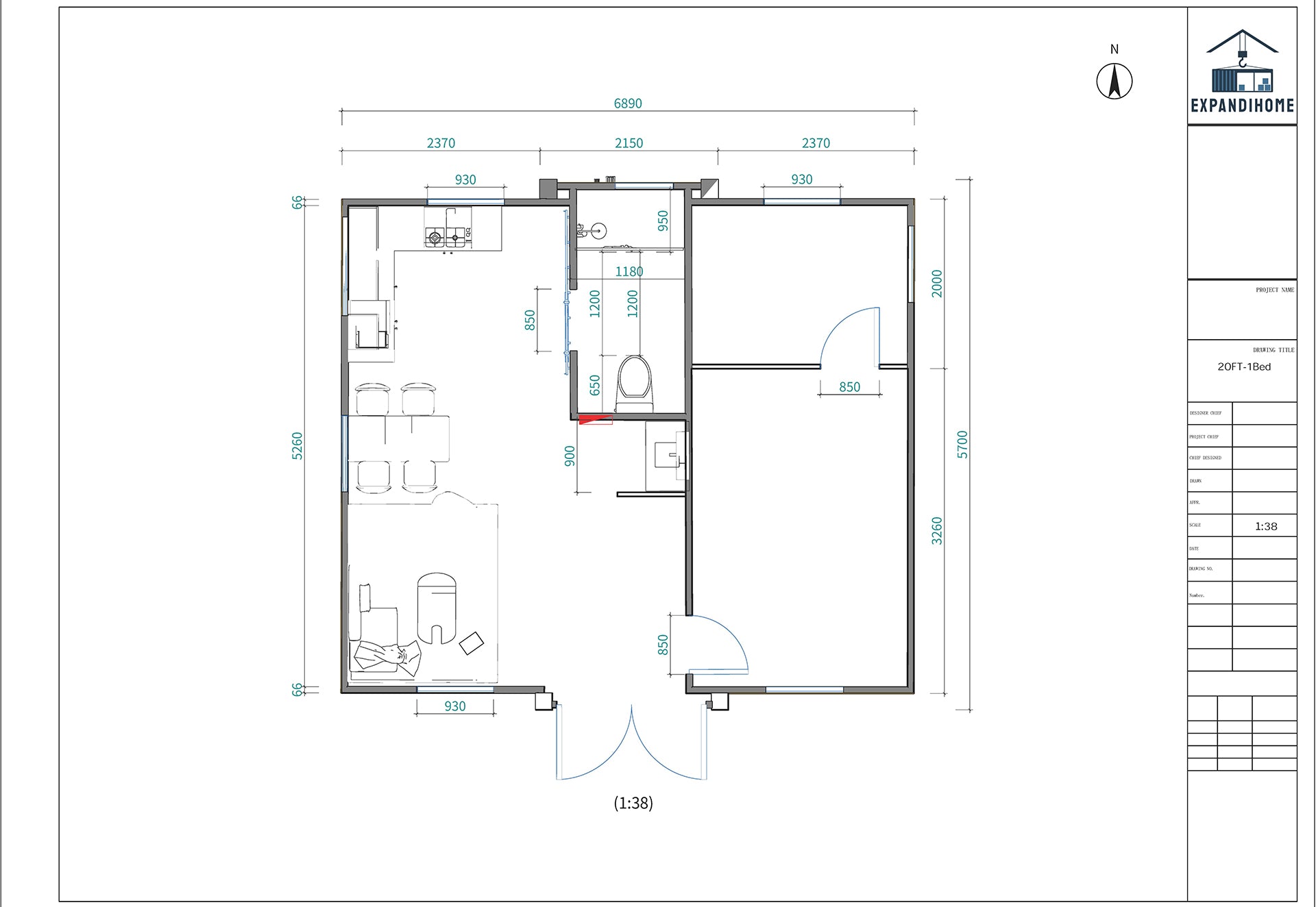 Floor plan of a house with dimensions and layout