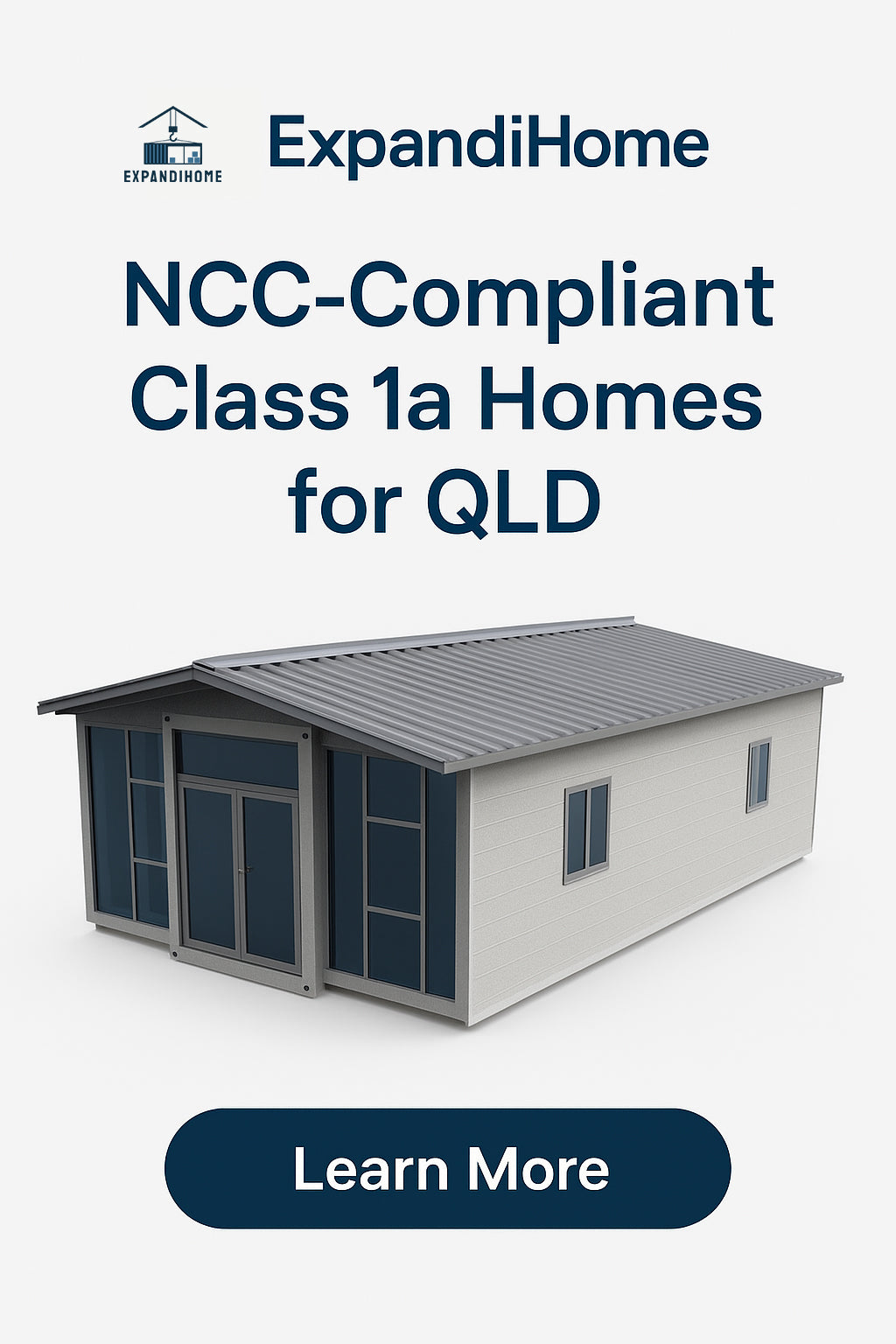 ExpandiHome NCC-Compliant Class 1a Homes for QLD with a house model on a white background