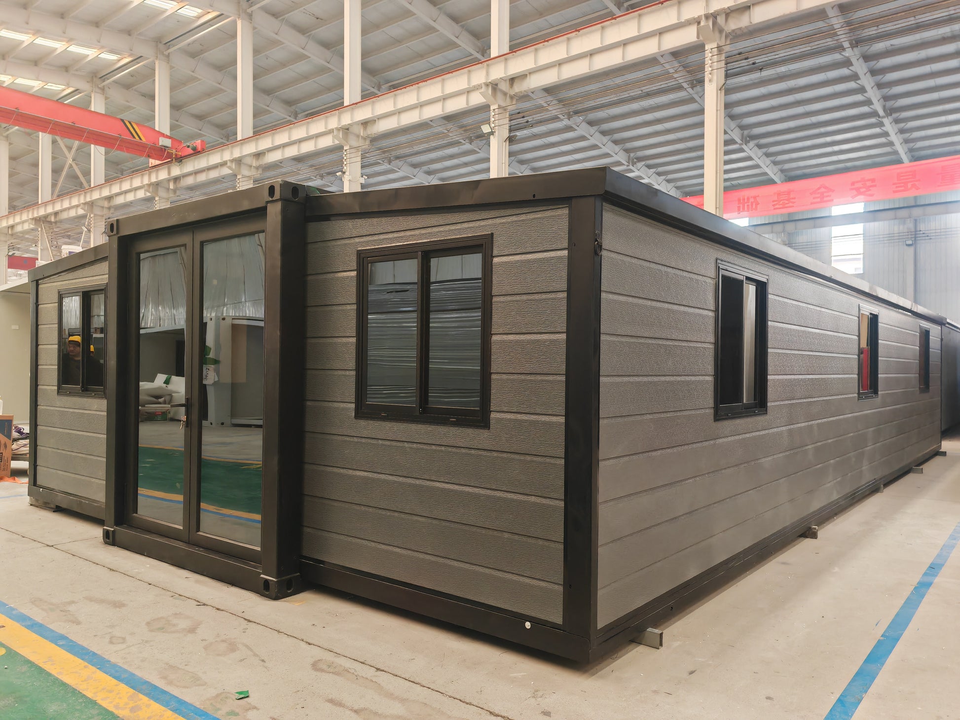 Modular building components in a warehouse setting