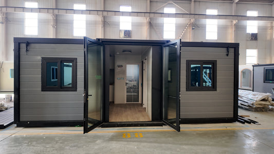 20FT Expandable Flat Roof House 2-bed Grey available #177 #178 ETA-August 14