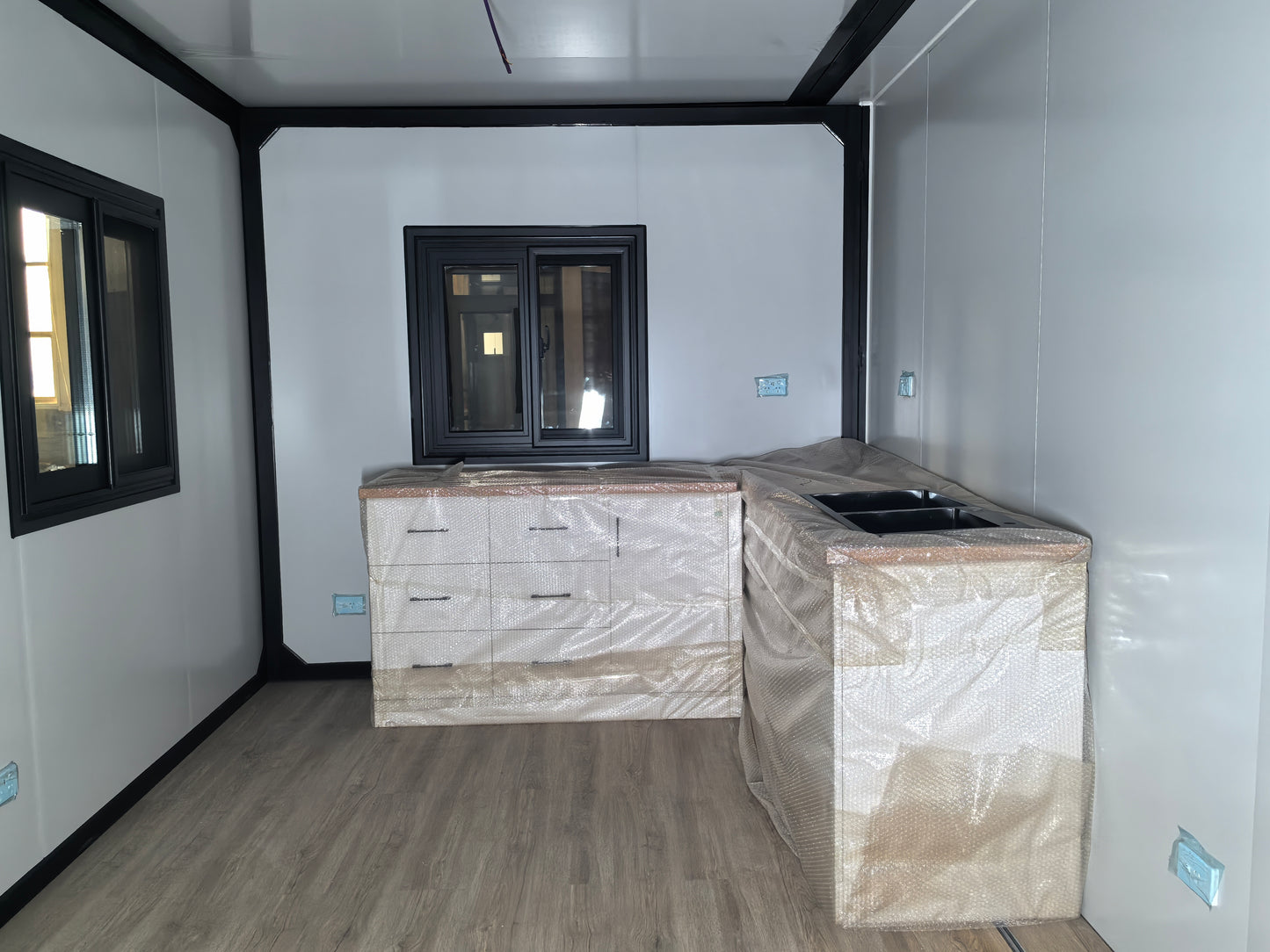 20FT Expandable Flat Roof House 1-bed Wooden available #173 #174--TBC